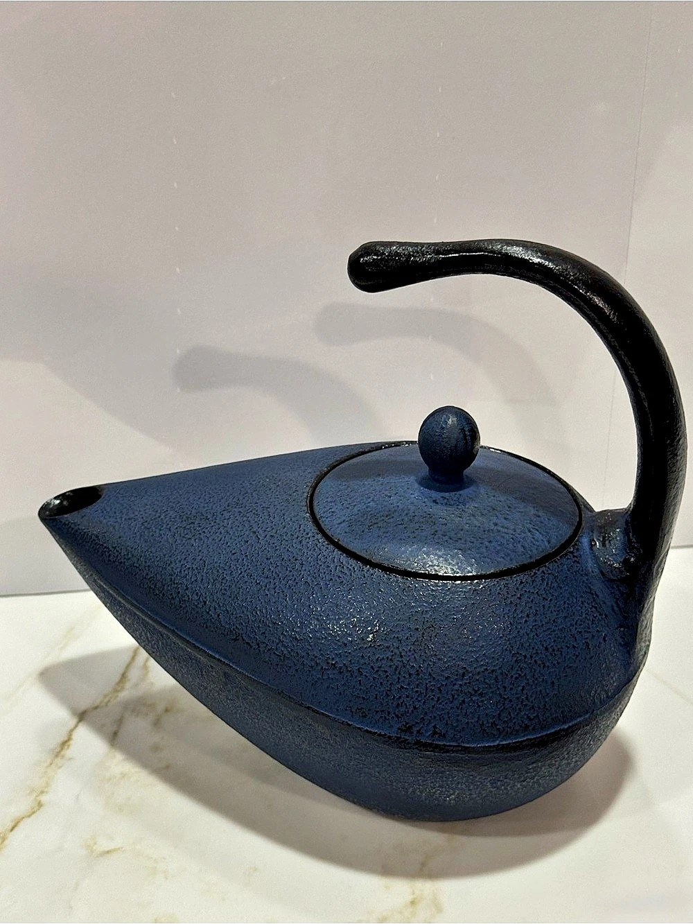 Blue & Black Cast Iron Teapot with Infuser